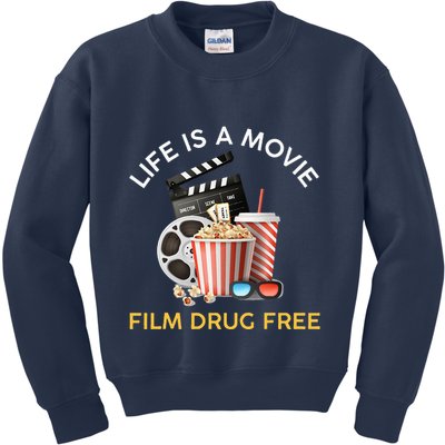 Red Ribbon Week Life Is A Movie Film Drug Free Kids Sweatshirt