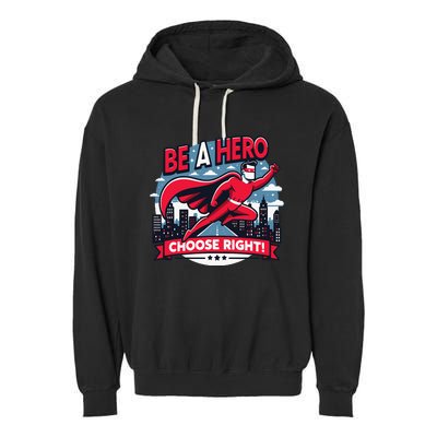 Red Ribbon Week Awareness For Students and Teachers Garment-Dyed Fleece Hoodie