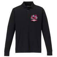 Red Ribbon Week Awareness For Students and Teachers Performance Long Sleeve Polo