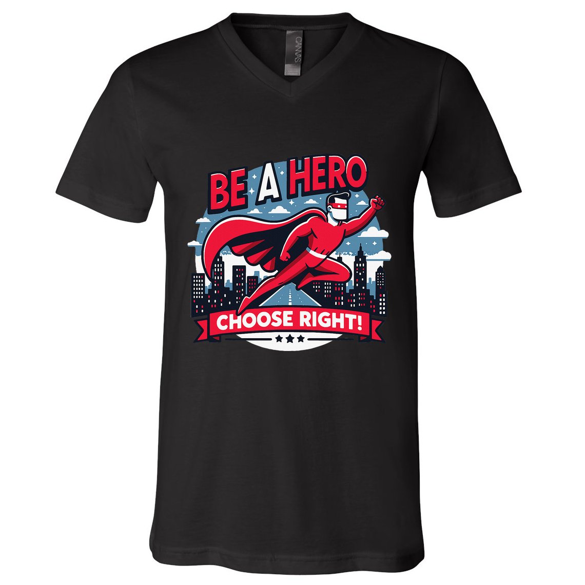 Red Ribbon Week Awareness For Students and Teachers V-Neck T-Shirt
