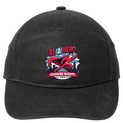 Red Ribbon Week Awareness For Students and Teachers 7-Panel Snapback Hat