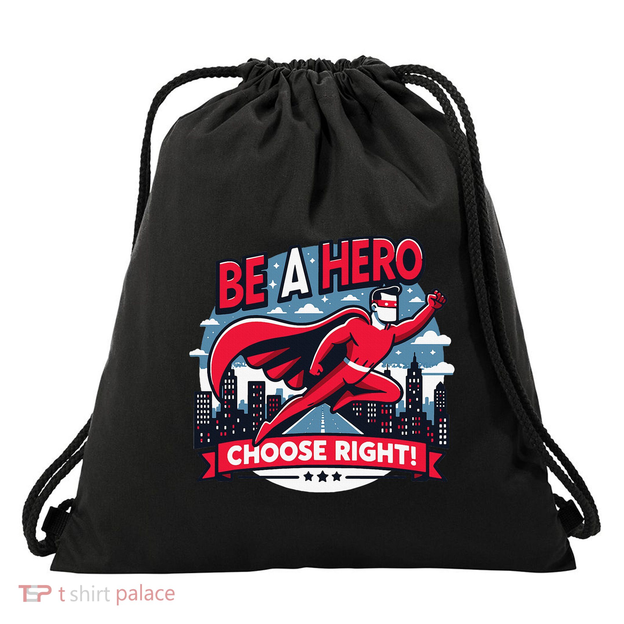 Red Ribbon Week Awareness For Students and Teachers Drawstring Bag