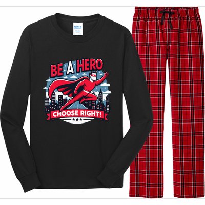 Red Ribbon Week Awareness For Students and Teachers Long Sleeve Pajama Set