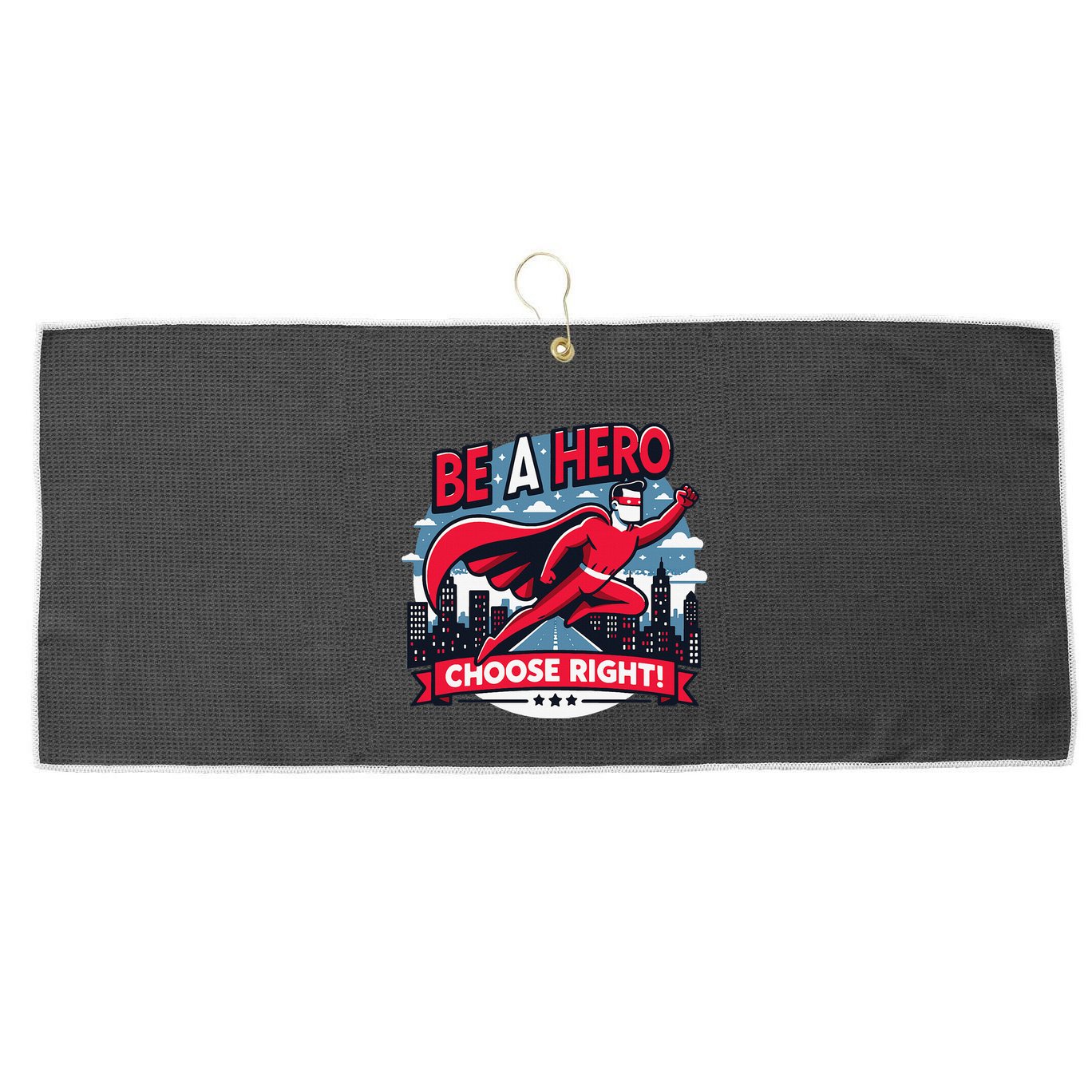 Red Ribbon Week Awareness For Students and Teachers Large Microfiber Waffle Golf Towel