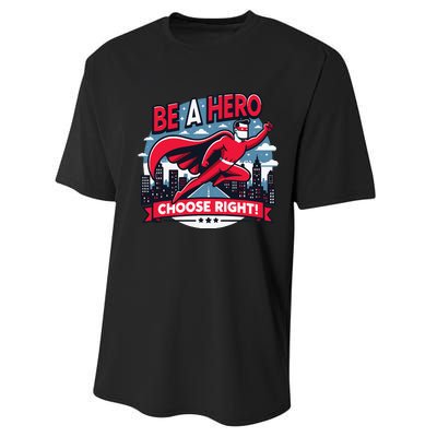 Red Ribbon Week Awareness For Students and Teachers Performance Sprint T-Shirt