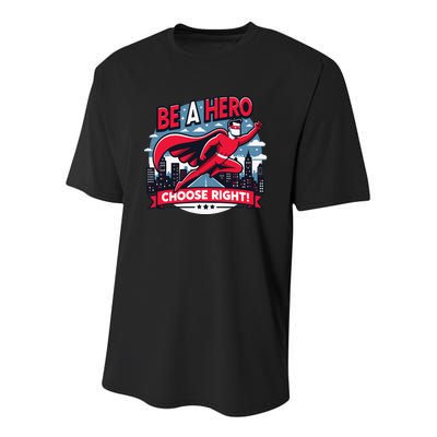 Red Ribbon Week Awareness For Students and Teachers Youth Performance Sprint T-Shirt