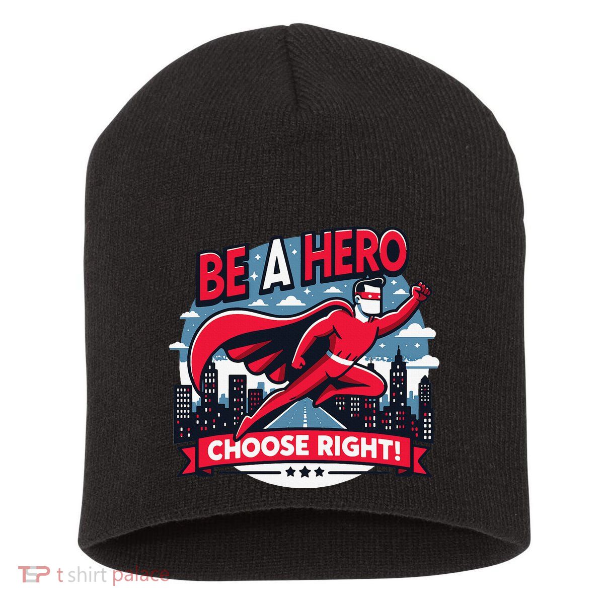 Red Ribbon Week Awareness For Students and Teachers Short Acrylic Beanie