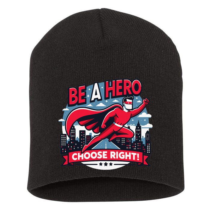 Red Ribbon Week Awareness For Students and Teachers Short Acrylic Beanie
