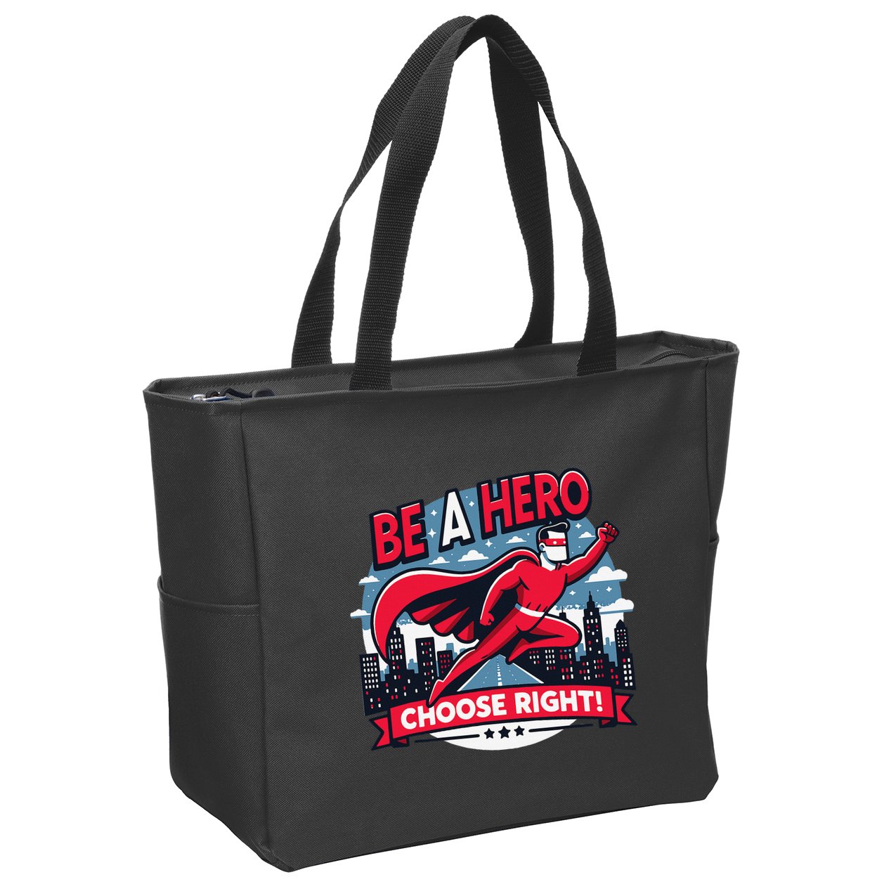 Red Ribbon Week Awareness For Students and Teachers Zip Tote Bag