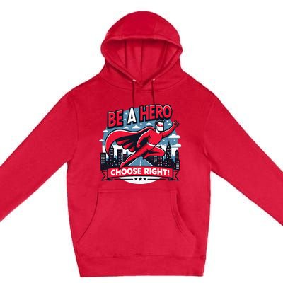 Red Ribbon Week Awareness For Students and Teachers Premium Pullover Hoodie