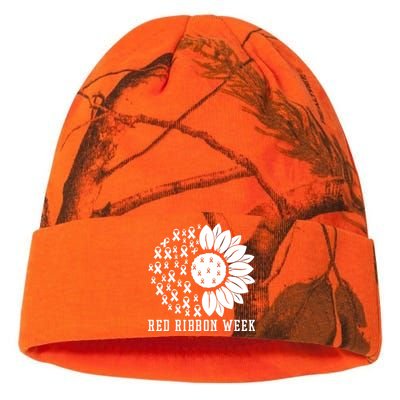 Red Ribbon Week Sunflower We Wear Red Ribbon Week Awareness Kati Licensed 12" Camo Beanie