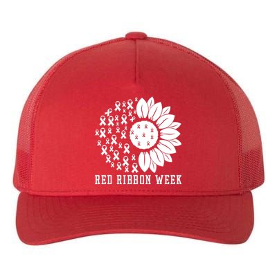 Red Ribbon Week Sunflower We Wear Red Ribbon Week Awareness Yupoong Adult 5-Panel Trucker Hat