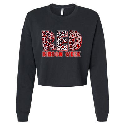 Red Ribbon Week Awareness Cropped Pullover Crew