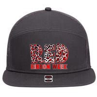 Red Ribbon Week Awareness 7 Panel Mesh Trucker Snapback Hat