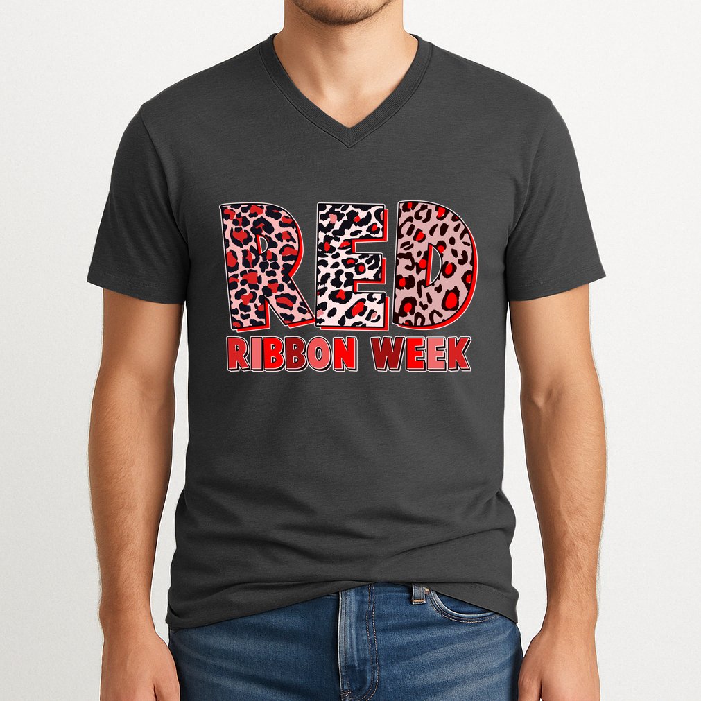 Red Ribbon Week Awareness V-Neck T-Shirt