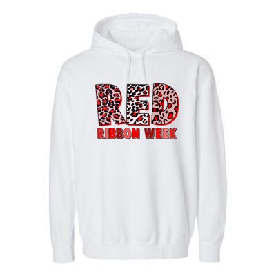 Red Ribbon Week Awareness Garment-Dyed Fleece Hoodie