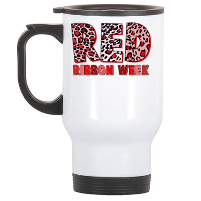 Red Ribbon Week Awareness Stainless Steel Travel Mug