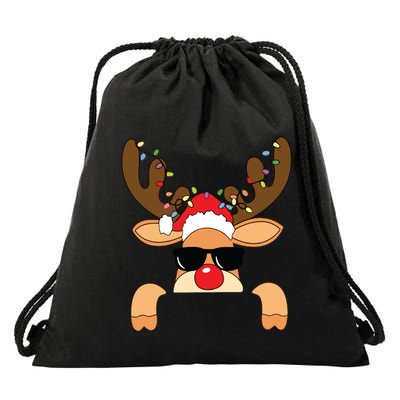 Rudolf Reindeer With Glasses In Drawstring Bag