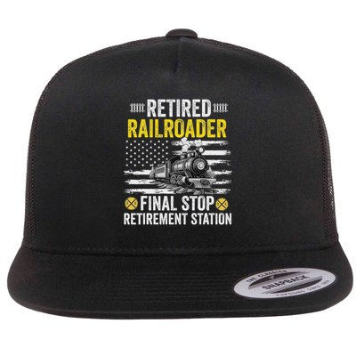 Retiring Railroad Worker Retirement Retired Railroader Railroad Worker Retirement Train Lover T Shir Flat Bill Trucker Hat