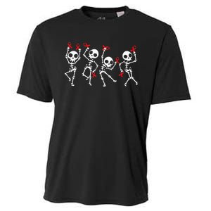 Red Ribbon week Awareness Skeleton Halloween Cooling Performance Crew T-Shirt