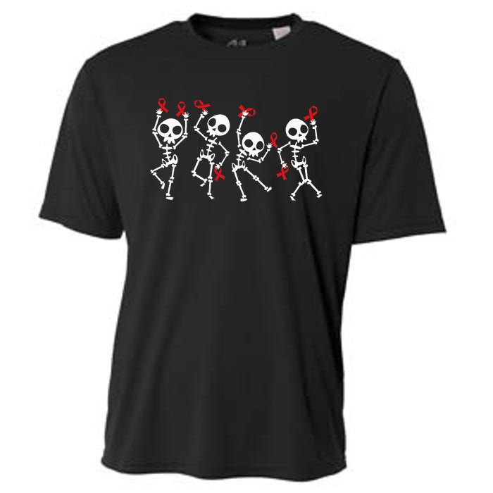 Red Ribbon week Awareness Skeleton Halloween Cooling Performance Crew T-Shirt