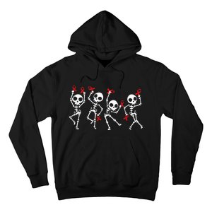 Red Ribbon week Awareness Skeleton Halloween Hoodie