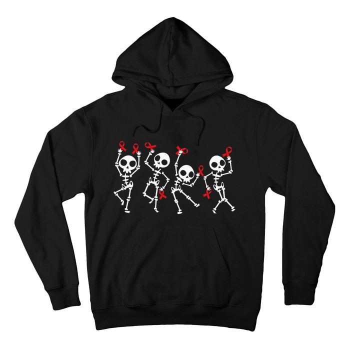 Red Ribbon week Awareness Skeleton Halloween Hoodie