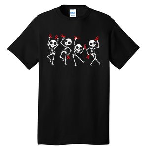 Red Ribbon week Awareness Skeleton Halloween Tall T-Shirt