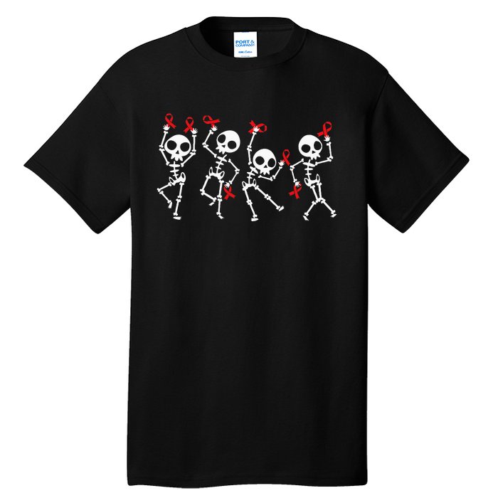 Red Ribbon week Awareness Skeleton Halloween Tall T-Shirt