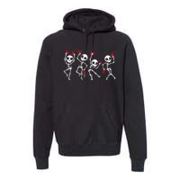 Red Ribbon week Awareness Skeleton Halloween Premium Hoodie