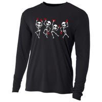 Red Ribbon week Awareness Skeleton Halloween Cooling Performance Long Sleeve Crew