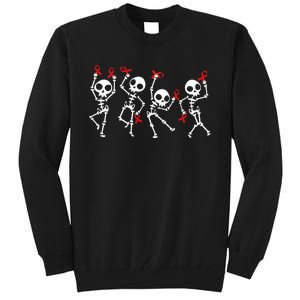 Red Ribbon week Awareness Skeleton Halloween Tall Sweatshirt