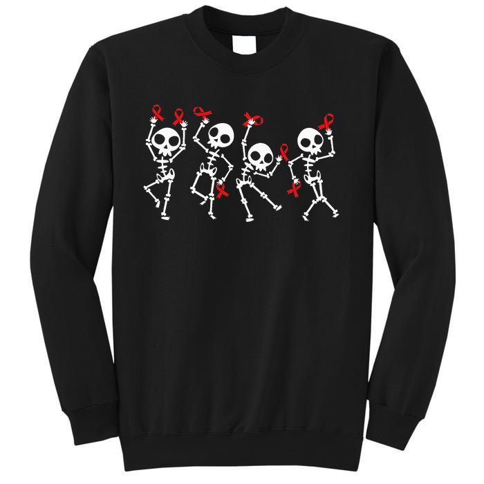 Red Ribbon week Awareness Skeleton Halloween Tall Sweatshirt