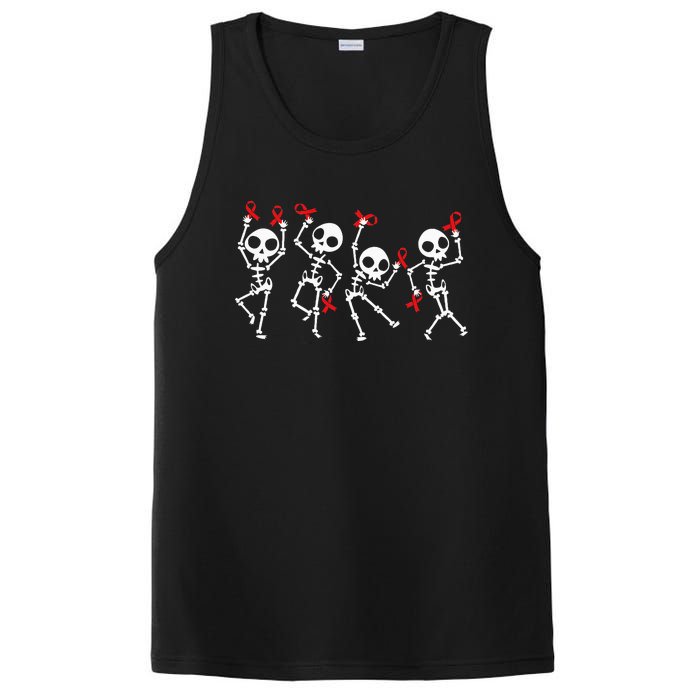 Red Ribbon week Awareness Skeleton Halloween PosiCharge Competitor Tank