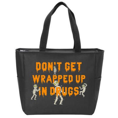 Red Ribbon Week Don't Get Wrapped Up Halloween Zip Tote Bag