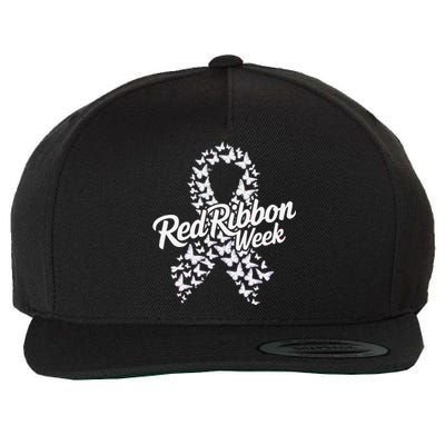 Red Ribbon Week 2024 Hope Love Support Red Ribbon Week Gift Wool Snapback Cap