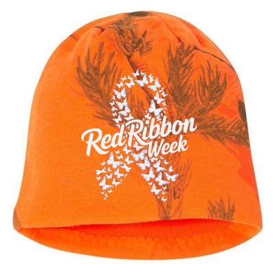 Red Ribbon Week 2024 Hope Love Support Red Ribbon Week Gift Kati - Camo Knit Beanie