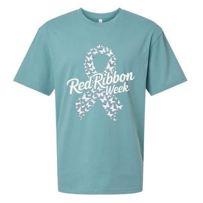 Red Ribbon Week 2024 Hope Love Support Red Ribbon Week Gift Sueded Cloud Jersey T-Shirt