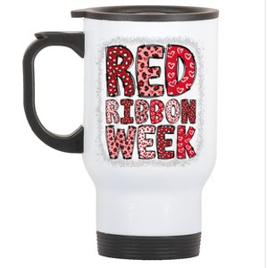 Red Ribbon Week Gift Stainless Steel Travel Mug