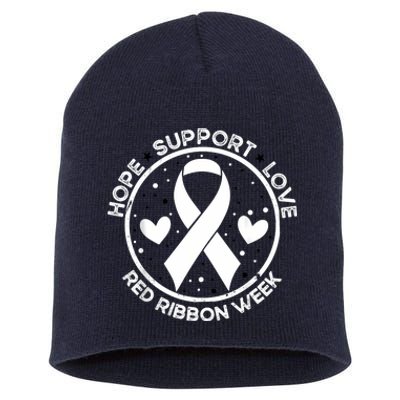 Red Ribbon Week Short Acrylic Beanie