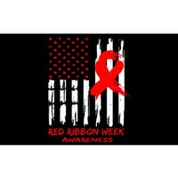 Red Ribbon Week Awareness American USA Flag Red Ribbon Week Bumper Sticker