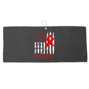 Red Ribbon Week Awareness American USA Flag Red Ribbon Week Large Microfiber Waffle Golf Towel