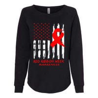 Red Ribbon Week Awareness American USA Flag Red Ribbon Week Womens California Wash Sweatshirt