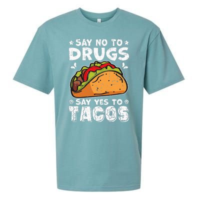 Red Ribbon Week Say No To Drugs Say Yes To Tacos Taco Sueded Cloud Jersey T-Shirt