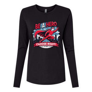 Red Ribbon Week Awareness For Students And Teachers Womens Cotton Relaxed Long Sleeve T-Shirt