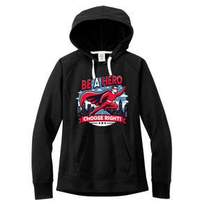 Red Ribbon Week Awareness For Students And Teachers Women's Fleece Hoodie