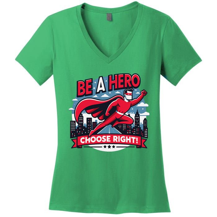 Red Ribbon Week Awareness For Students And Teachers Women's V-Neck T-Shirt