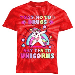 Red Ribbon Week Say No Drugs Say Yes to Unicorns Kids Tie-Dye T-Shirt