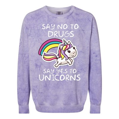 Red Ribbon Week  Say No Say Yes to Unicorns Colorblast Crewneck Sweatshirt