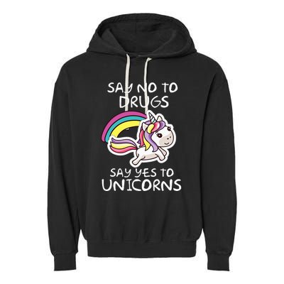 Red Ribbon Week  Say No Say Yes to Unicorns Garment-Dyed Fleece Hoodie